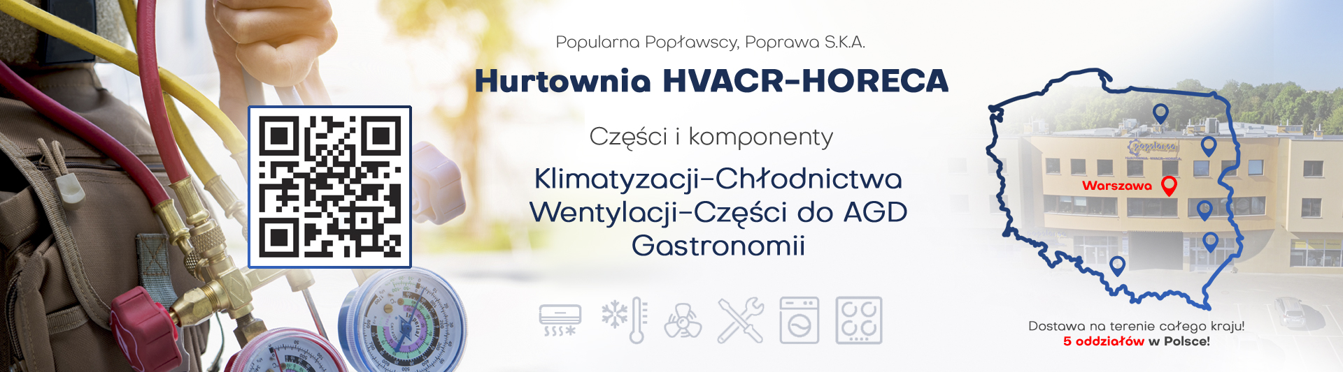 Grossiste pièces détachées électroménager, réfrigération et climatisation - Popularna Popławscy